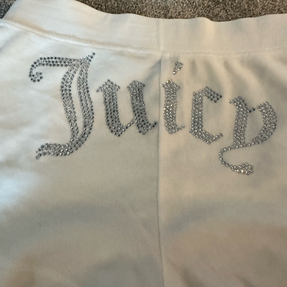 Juicy Couture White Shorts with Rhinestone Logo